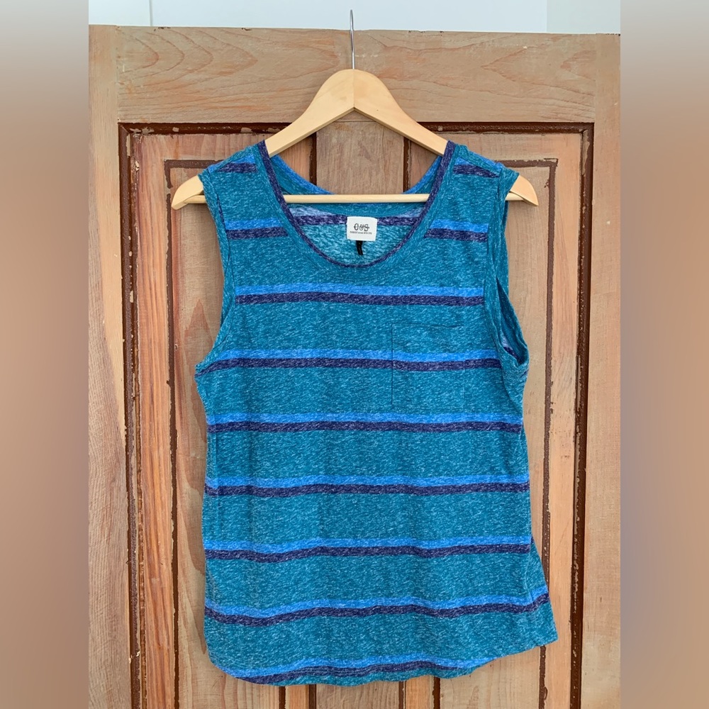 check&stripe | muscle tank | sz L